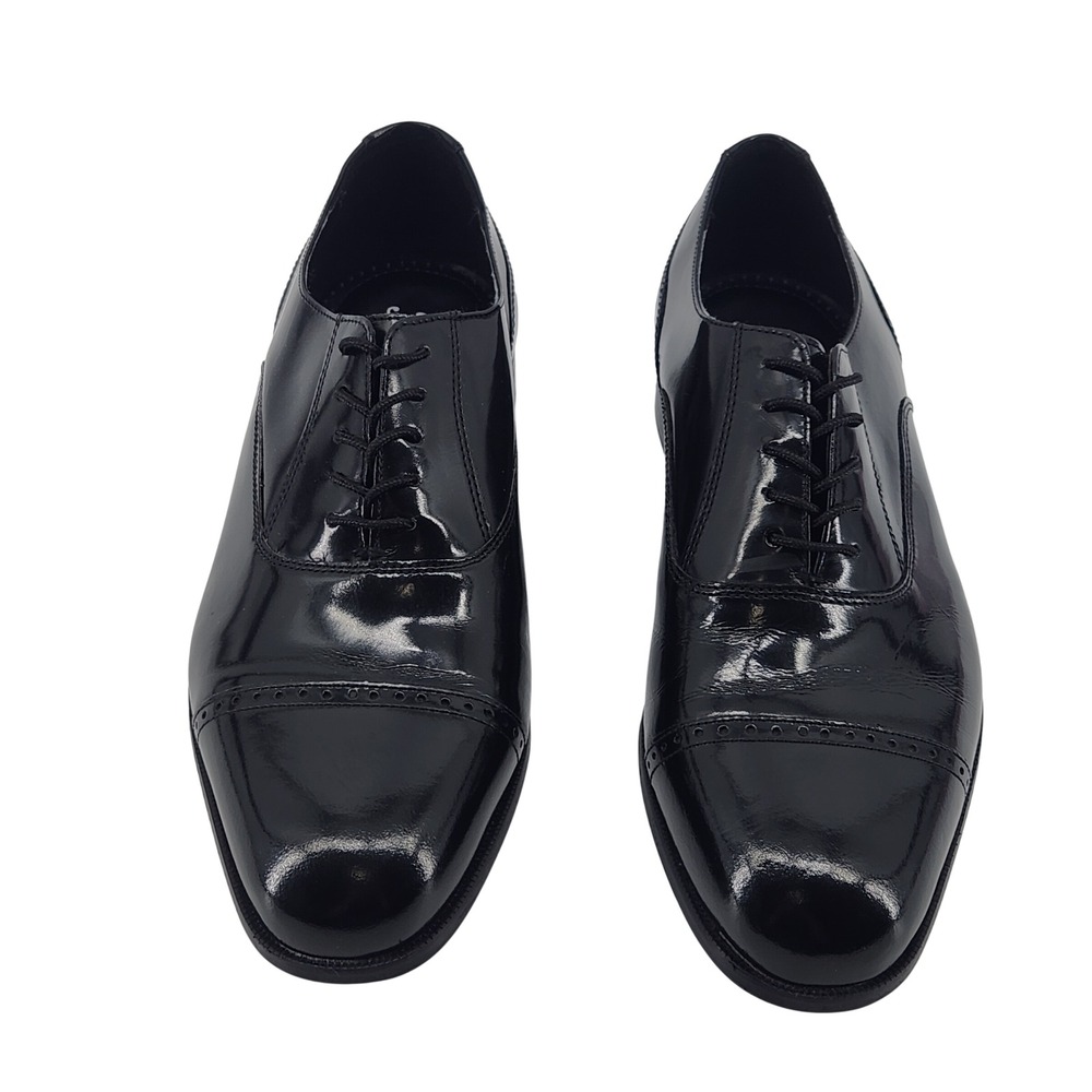 Florsheim Tuxedo Shoes Mens 9 EEE Black Patent Cap Toe Brogue Oxford